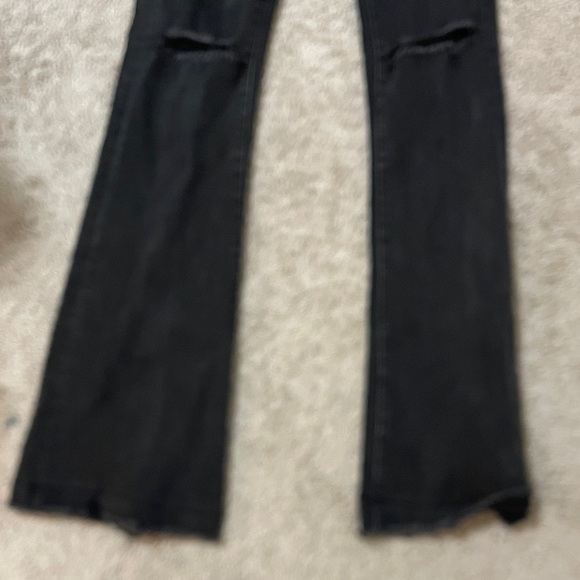 American Eagle Black Distressed Flare Jeans